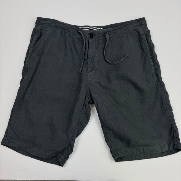 Stone Island Mens Gray Linen Shorts Size 33/10 Pockets Drawstring - Picture 1 of 10